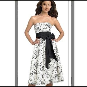 BCBGMaxAzria tulle black and white polkadot dress